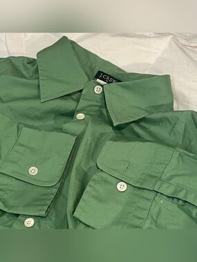 J.Crew Green Long Sleeve Button Up